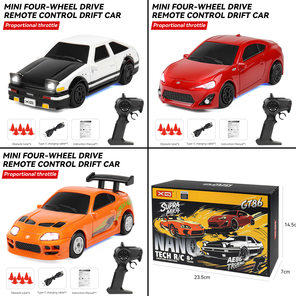 2.4G RC Drift Car 1/64 4WD Rem - Signal Panel Orange recension och pris