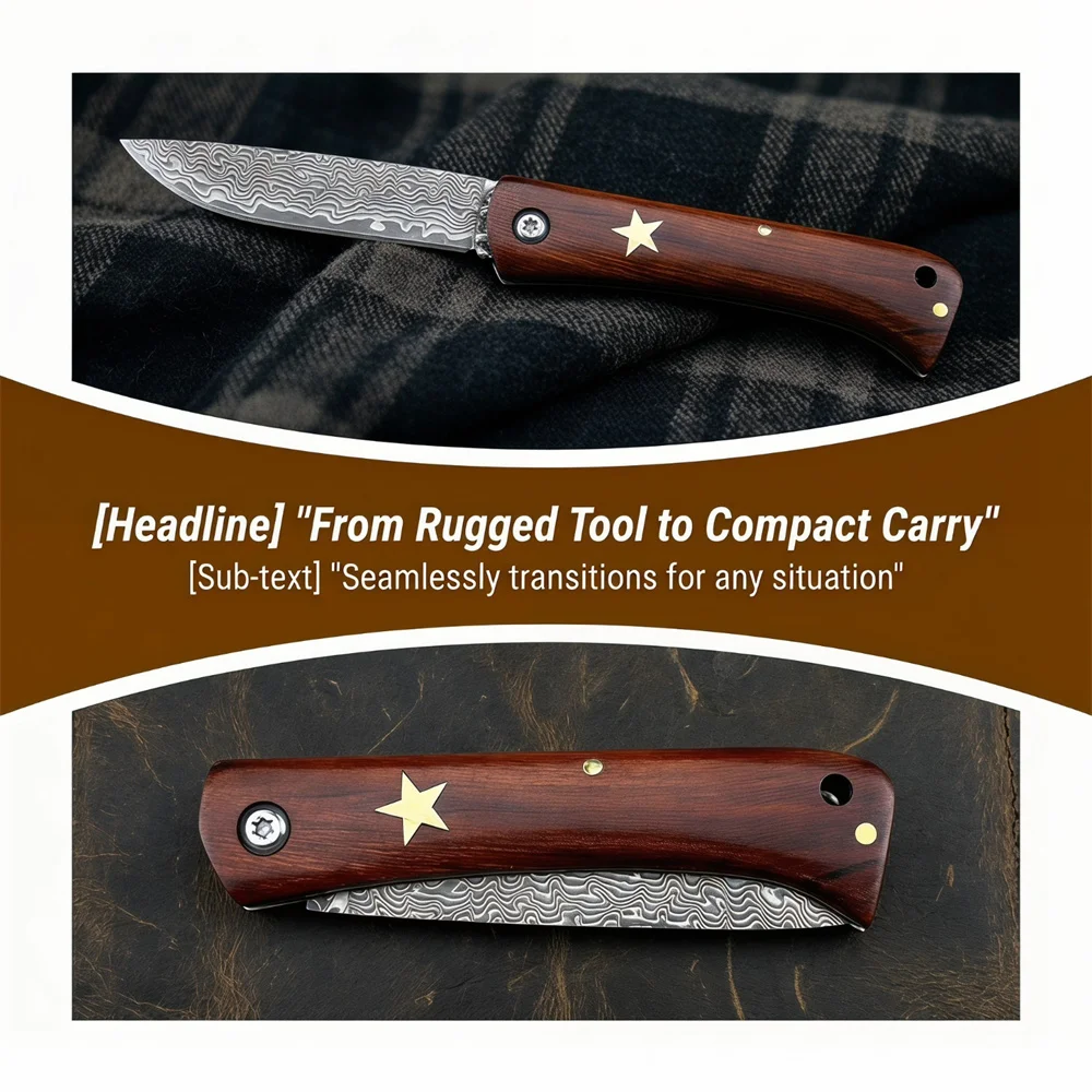 EDC Folding Pocket Knife, Prem - Bushcraft Knife Fixed recension och pris